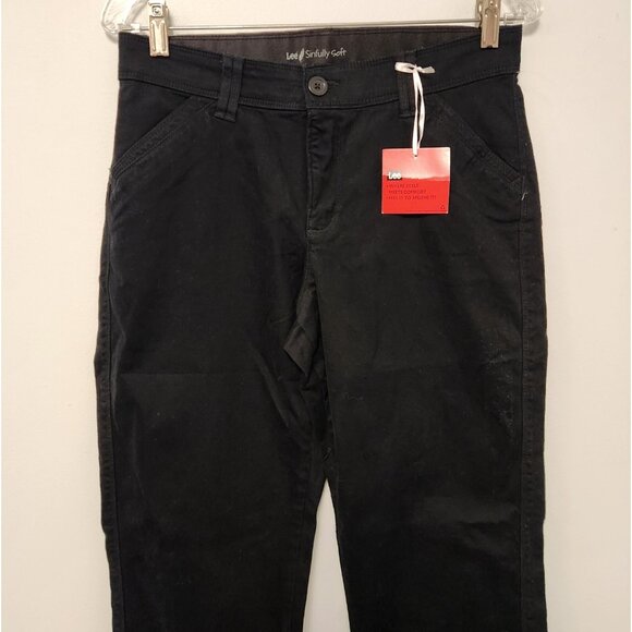 LEE‎ Sinfully Soft Pants Comfort Fit Straight Leg Black Womens Sz 6 Medium NEW - Picture 3 of 11